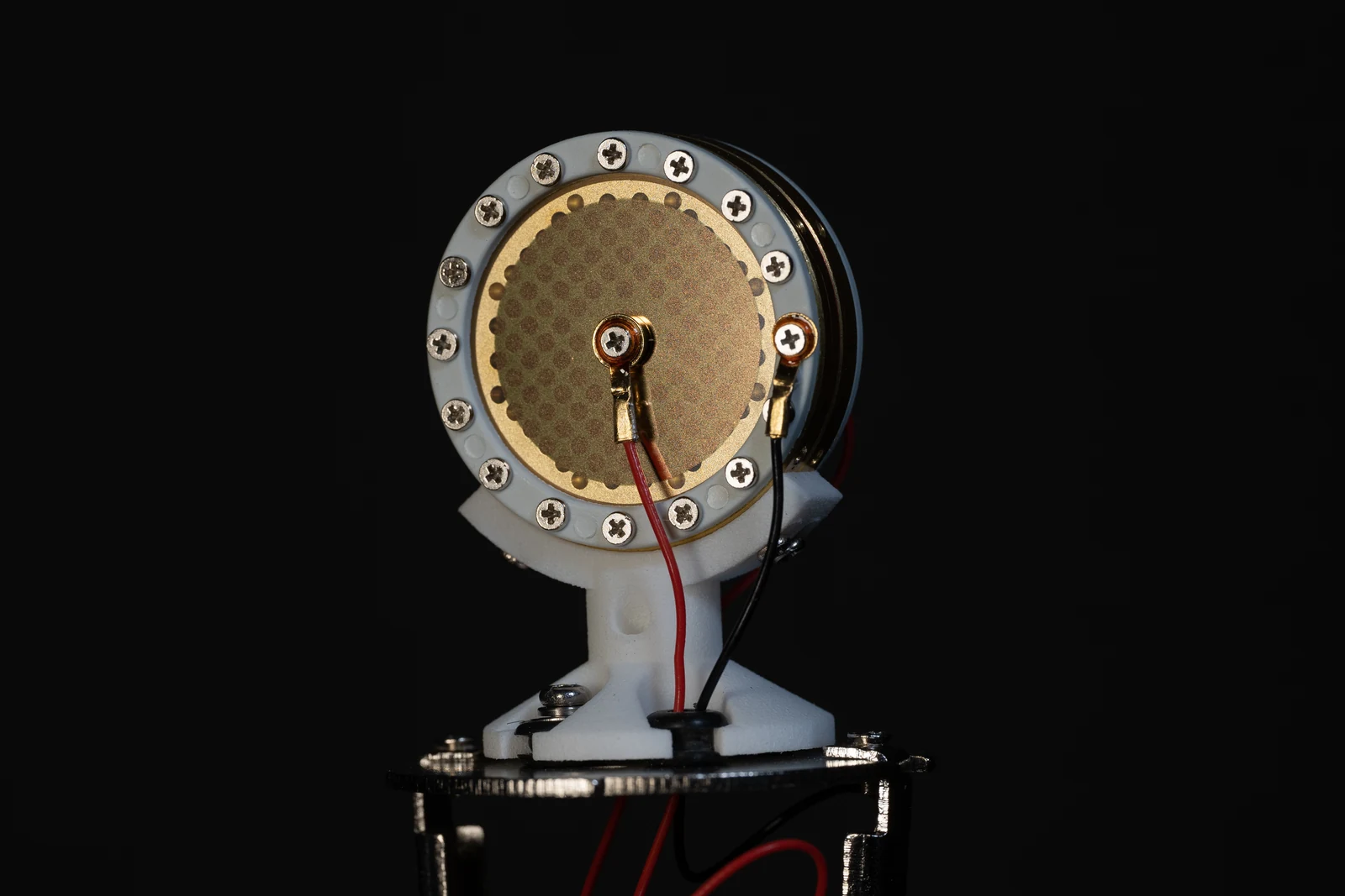 Dual-diaphragm condenser capsule mounted in a Sound Sleuth microphone